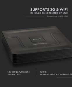 Καταγραφικό κάμερας 4 καναλιών 1080N HD Υβριδική ασφάλεια 5-σε-1 με AHD/CVI/TVI/IP/CVBS V-TAC – 8476
