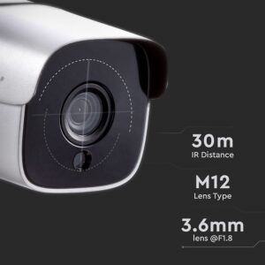 1080P IP Κάμερα εσωτερικού/εξωτερικού χώρου 2MP λευκή IP65 V-TAC – 8478