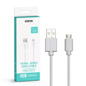 Καλώδιο Micro USB λευκό 1m Pearl Series V-TAC – 8480