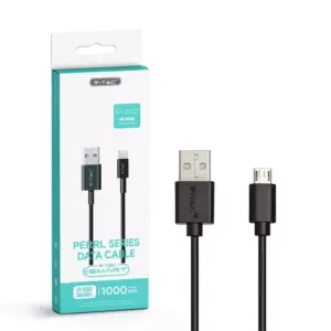 Καλώδιο Micro USB μαύρο 1m Pearl Series V-TAC – 8481