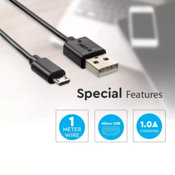 Καλώδιο Micro USB μαύρο 1m Pearl Series V-TAC – 8481