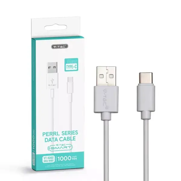 Καλώδιο USB Type C λευκό 1m Pearl Series V-TAC – 8482