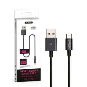 Καλώδιο Micro USB μαύρο 1m Silver Series V-TAC – 8485
