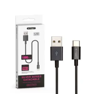 Καλώδιο USB Type C μαύρο 1m Silver Series V-TAC – 8487