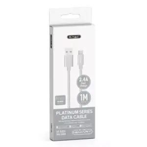 Καλώδιο Micro USB ασημί 1m Platinum Series V-TAC – 8489