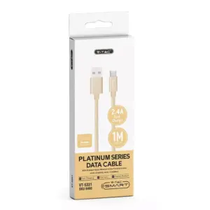 Καλώδιο Micro USB χρυσό 1m Platinum Series V-TAC – 8490