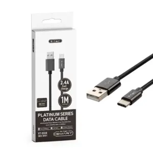 Καλώδιο USB Type C μαύρο 1m Platinum Series V-TAC – 8491