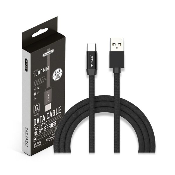Καλώδιο USB Type C Μαύρο 1m Ruby Series V-TAC – 8498