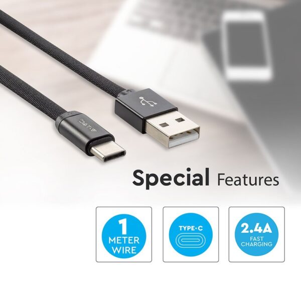Καλώδιο USB Type C Μαύρο 1m Ruby Series V-TAC – 8498