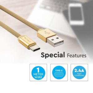 Καλώδιο USB Type C Χρυσό 1m Ruby Series V-TAC – 8499