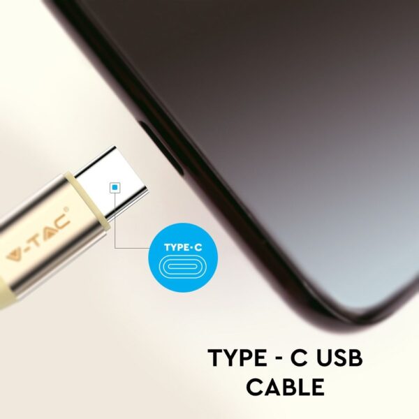 Καλώδιο USB Type C Χρυσό 1m Ruby Series V-TAC – 8499