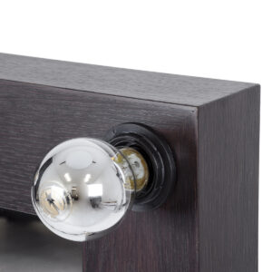 GloboStar® MAKEUP MIRROR-80×80-2 Μοντέρνος Καθρέπτης Μακιγιάζ με Πλαίσιο Φυσικού Ξύλου με Διακόπτη On/Off 12 x E27 AC220-240V – Μ80 x Π7 x Υ80cm – Καφέ Wenge