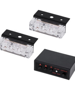 GloboStar® 85004 PRO Series ΣΕΤ 2 x Μπάρες Σήμανσης Οχήματος Ασθενοφόρου για Αυτοκίνητα & Φορτηγά 3 Προγραμμάτων Φωτισμού STROBE LED HIGH POWER 6W DC 10-30V Αδιάβροχο IP65 Ψυχρό Λευκό 6000K