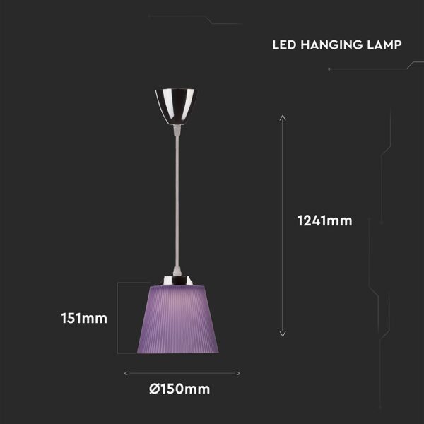 Κρεμαστό Φωτιστικό LED 7W 4000K Μώβ Χρώματος  V-TAC – 8504