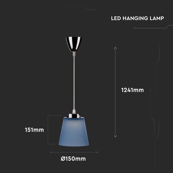 Κρεμαστό Φωτιστικό LED 7W 4000K Μπλε Χρώματος  V-TAC – 8506