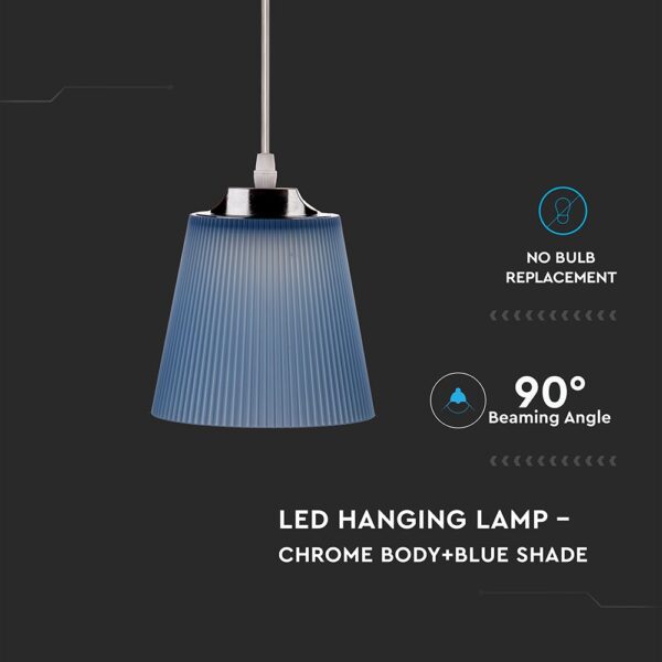 Κρεμαστό Φωτιστικό LED 7W 4000K Μπλε Χρώματος  V-TAC – 8506