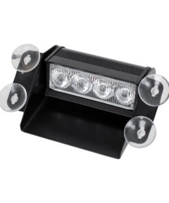 GloboStar® 85104 PRO Series Μπάρα Σήμανσης με Βεντούζες Στήριξης για Παρμπρίζ Οχήματος Ασθενοφόρου για Αυτοκίνητα & Φορτηγά 9 Προγραμμάτων Φωτισμού STROBE LED SMD 4W DC 10-30V IP20 Ψυχρό Λευκό 6000K