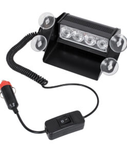 GloboStar® 85104 PRO Series Μπάρα Σήμανσης με Βεντούζες Στήριξης για Παρμπρίζ Οχήματος Ασθενοφόρου για Αυτοκίνητα & Φορτηγά 9 Προγραμμάτων Φωτισμού STROBE LED SMD 4W DC 10-30V IP20 Ψυχρό Λευκό 6000K