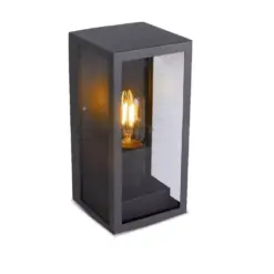 Επιτοίχιο φωτιστικό κήπου E27 IP44 Aluminum + Glass με Μαύρο σώμα V-TAC – 8517