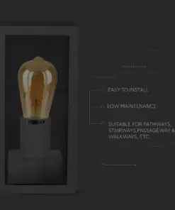 Επιτοίχιο φωτιστικό κήπου E27 IP44 Aluminum + Glass με Μαύρο σώμα V-TAC – 8517