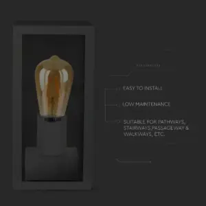 Επιτοίχιο φωτιστικό κήπου E27 IP44 Aluminum + Glass με Μαύρο σώμα V-TAC – 8517