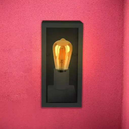 Επιτοίχιο φωτιστικό κήπου E27 IP44 Aluminum + Glass με Μαύρο σώμα V-TAC – 8517