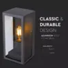 Επιτοίχιο φωτιστικό κήπου E27 IP44 Aluminum + Glass με Μαύρο σώμα V-TAC – 8517