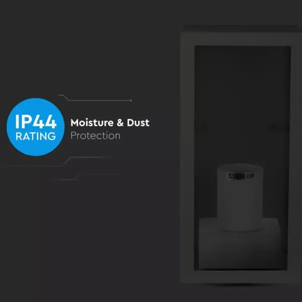 Επιτοίχιο φωτιστικό κήπου E27 IP44 Aluminum + Glass με Μαύρο σώμα V-TAC – 8517