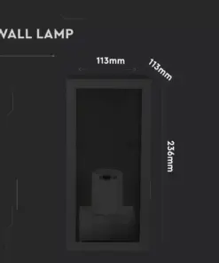 Επιτοίχιο φωτιστικό κήπου E27 IP44 Aluminum + Glass με Μαύρο σώμα V-TAC – 8517