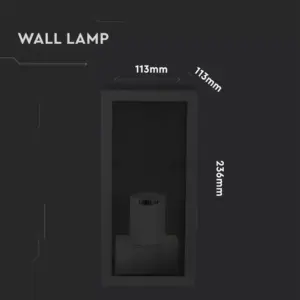 Επιτοίχιο φωτιστικό κήπου E27 IP44 Aluminum + Glass με Μαύρο σώμα V-TAC – 8517