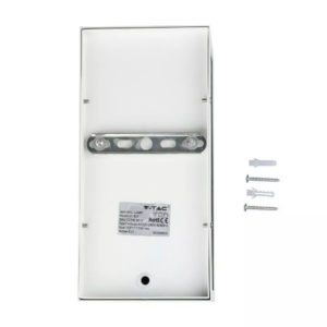 Επιτοίχιο φωτιστικό κήπου E27 IP44 Aluminum + Glass με Λευκό σώμα V-TAC – 8518