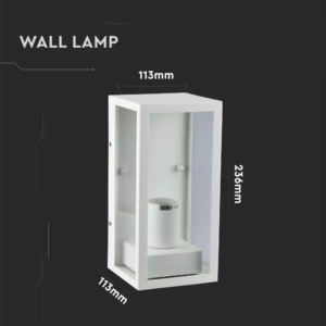 Επιτοίχιο φωτιστικό κήπου E27 IP44 Aluminum + Glass με Λευκό σώμα V-TAC – 8518