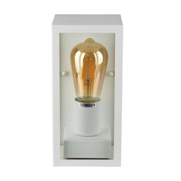 Επιτοίχιο φωτιστικό κήπου E27 IP44 Aluminum + Glass με Λευκό σώμα V-TAC – 8518