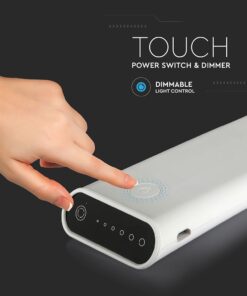 Φορητό Φωτιστικό Γραφείου LED Λευκό 6.5W Dimmable Αφής V-TAC 120° 110lm με Μπαταρία & Εναλλαγή Χρωμάτων Φωτισμού – 8520