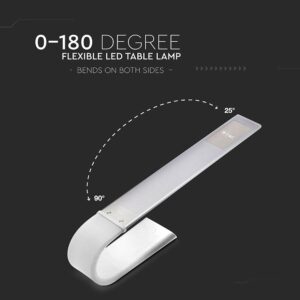 Φορητό Φωτιστικό Γραφείου LED Λευκό 6.5W Dimmable Αφής V-TAC 120° 110lm με Μπαταρία & Εναλλαγή Χρωμάτων Φωτισμού – 8520