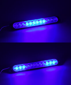 GloboStar® 85268 PRO Series Μπάρα Σήμανσης Οχήματος Αστυνομίας για Αυτοκίνητα & Φορτηγά 10 Προγραμμάτων Φωτισμού STROBE LED SMD 3030 15W DC 12-24V Αδιάβροχη IP65 Μπλε