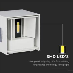 Επιτοίχιο Φωτιστικό Up-Down LED Λευκό ΙP65 Αλουμίνιο V-TAC 11W 4000K Φυσικό – 218528