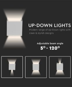Επιτοίχιο Φωτιστικό Up-Down LED Λευκό ΙP65 Αλουμίνιο V-TAC 11W 4000K Φυσικό – 218528