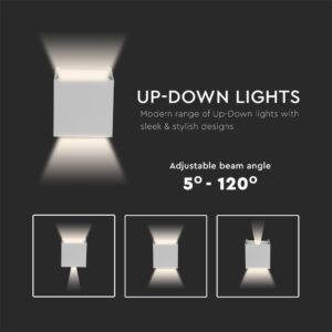 Επιτοίχιο Φωτιστικό Up-Down LED Λευκό ΙP65 Αλουμίνιο V-TAC 11W 4000K Φυσικό – 218528
