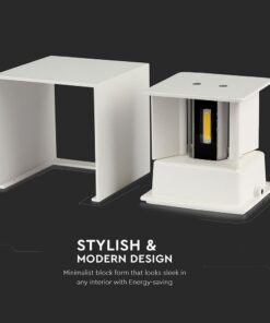 Επιτοίχιο Φωτιστικό Up-Down LED Λευκό ΙP65 Αλουμίνιο V-TAC 11W 4000K Φυσικό – 218528