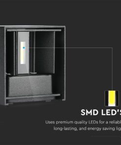 Επιτοίχιο Φωτιστικό Up-Down LED 11W V-TAC Μαύρο ΙP65 Θερμό Λευκό 3000K -218529