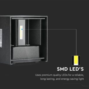 Επιτοίχιο Φωτιστικό Up-Down LED 11W V-TAC Μαύρο ΙP65 Θερμό Λευκό 3000K -218529