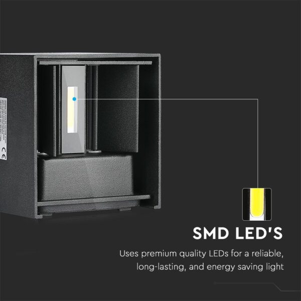 Επιτοίχιο Φωτιστικό Up-Down LED 11W V-TAC Μαύρο ΙP65 Θερμό Λευκό 3000K -218529