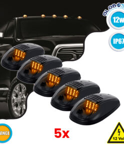 GloboStar® 85303 Πακέτο 5 Τεμάχια Φώτα Όγκου Οροφής – Running Lights για Αυτοκίνητα – SUV – Αγροτικά LED SMD 3030 12W 600lm DC 12V με Διακόπτη On/Off Αδιάβροχα IP65 5x Πορτοκαλί