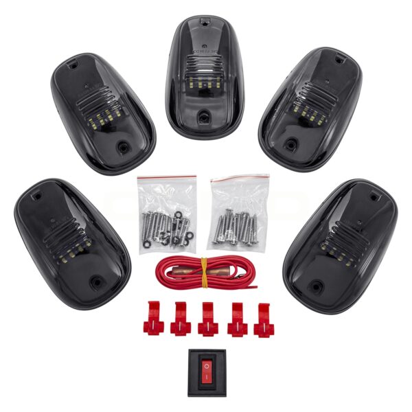 GloboStar® 85304 Πακέτο 5 Τεμάχια Φώτα Όγκου Οροφής – Running Lights για Αυτοκίνητα – SUV – Αγροτικά LED SMD 3030 12W 1200lm DC 12V με Διακόπτη On/Off Αδιάβροχα IP65 5x Ψυχρό Λευκό 6000K