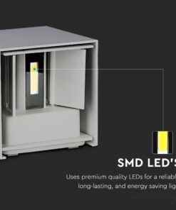 Επιτοίχιο Φωτιστικό Up-Down LED Γκρι ΙP65 Αλουμίνιο V-TAC 11W 4000K Φυσικό – 218532