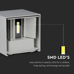 Επιτοίχιο Φωτιστικό Up-Down LED Γκρι ΙP65 Αλουμίνιο V-TAC 11W 4000K Φυσικό – 218532
