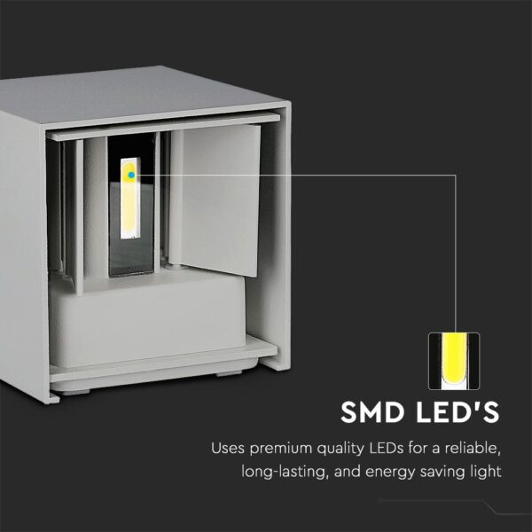 Επιτοίχιο Φωτιστικό Up-Down LED Γκρι ΙP65 Αλουμίνιο V-TAC 11W 4000K Φυσικό – 218532