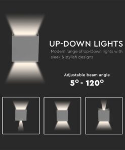 Επιτοίχιο Φωτιστικό Up-Down LED Γκρι ΙP65 Αλουμίνιο V-TAC 11W 4000K Φυσικό – 218532
