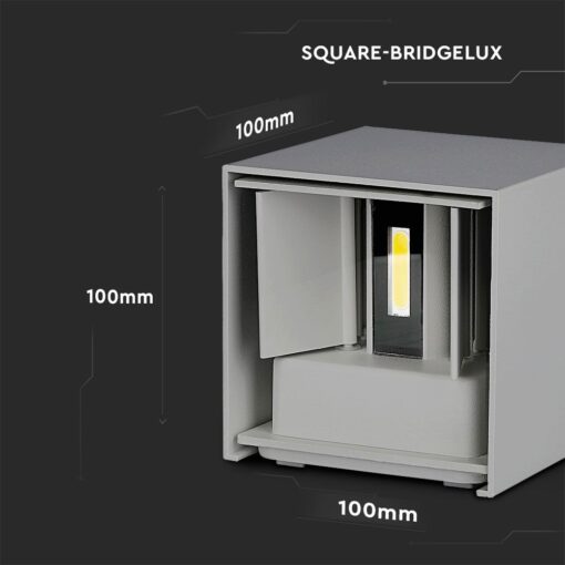 Επιτοίχιο Φωτιστικό Up-Down LED Γκρι ΙP65 Αλουμίνιο V-TAC 11W 4000K Φυσικό – 218532